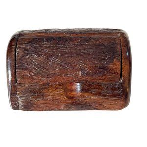 Vintage Hand Carved Pine? Wood Toothpick Holder Signed Marcos C.R. 96